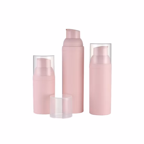 Comercio al por mayor Matt Pink Airless botella de bomba de loción para botella de suero